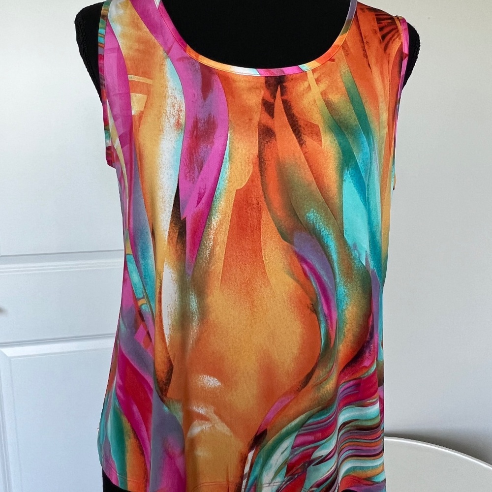 Women's Colorful Summer Sleeveless Lightweight Soft Works Blouse Size Small